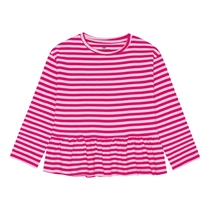 Birkholm Peplum Rib Bluse Baby Lyserød & Flamingo Pink
